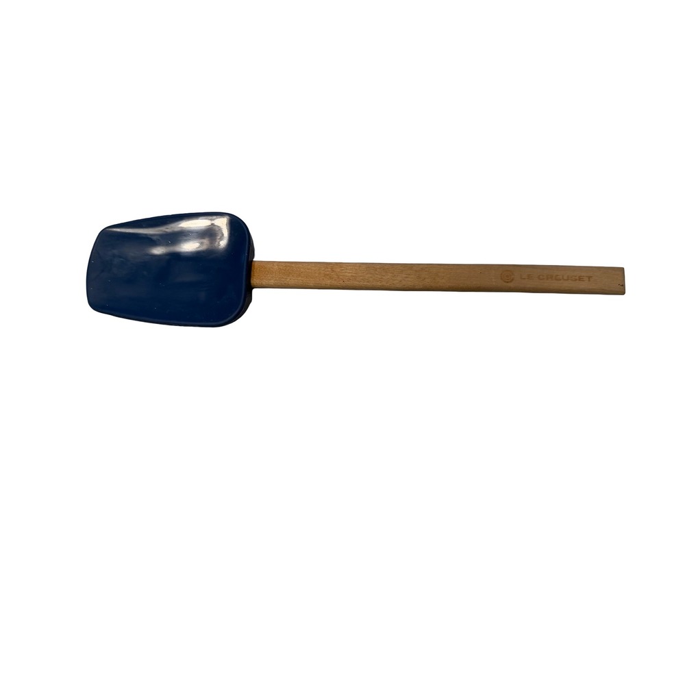 Le Creuset Navy Blue Silicone‎ Spatula with Wooden Handle Kitchen Scraper Tool